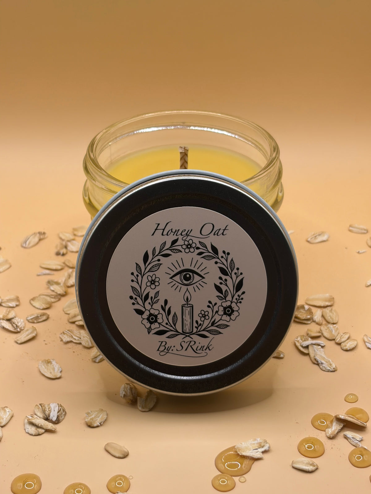 Honey Oat beeswax candle