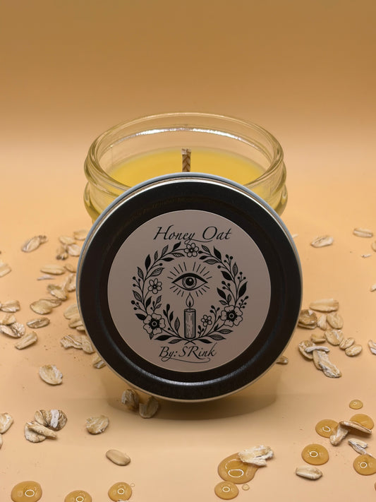 Honey Oat beeswax candle