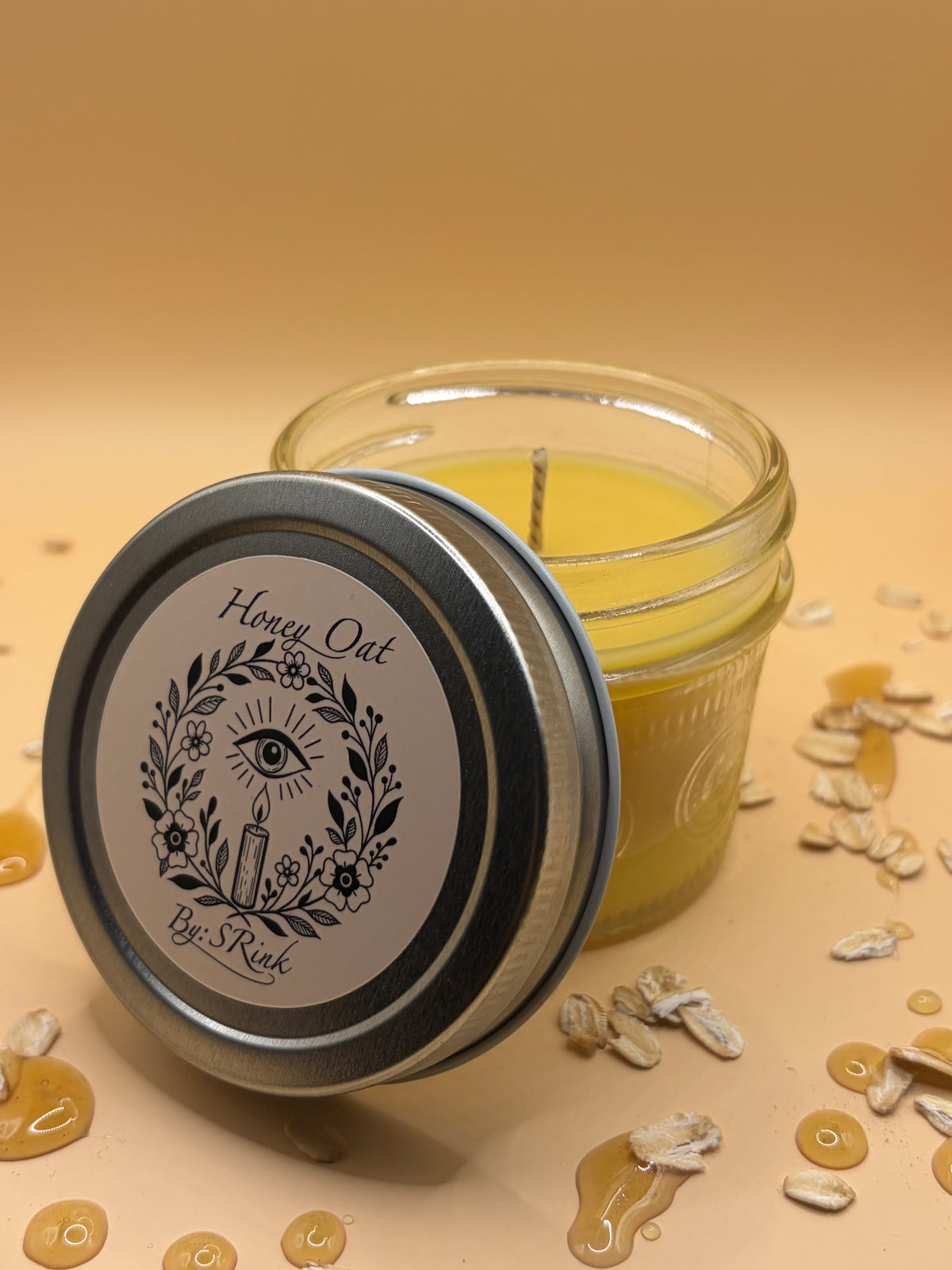 Honey Oat beeswax candle