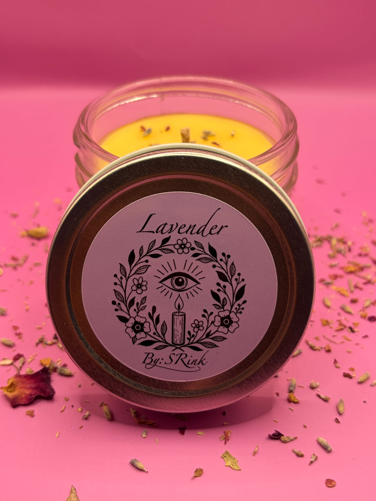 Lavender beeswax candle