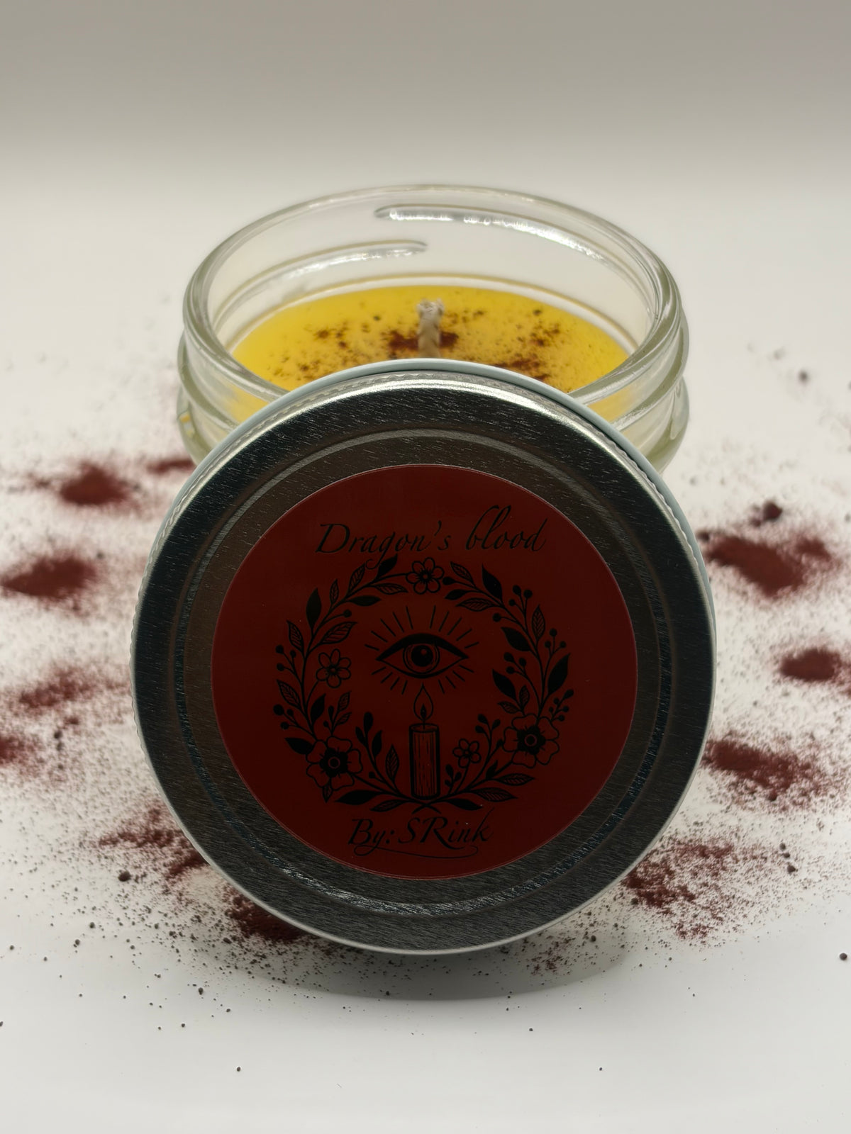 Dragon’s blood beeswax candle