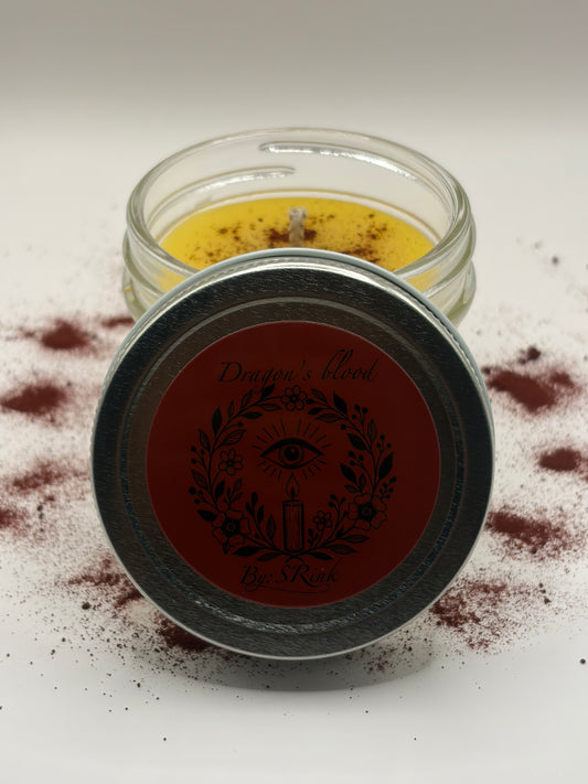 Dragon’s blood beeswax candle