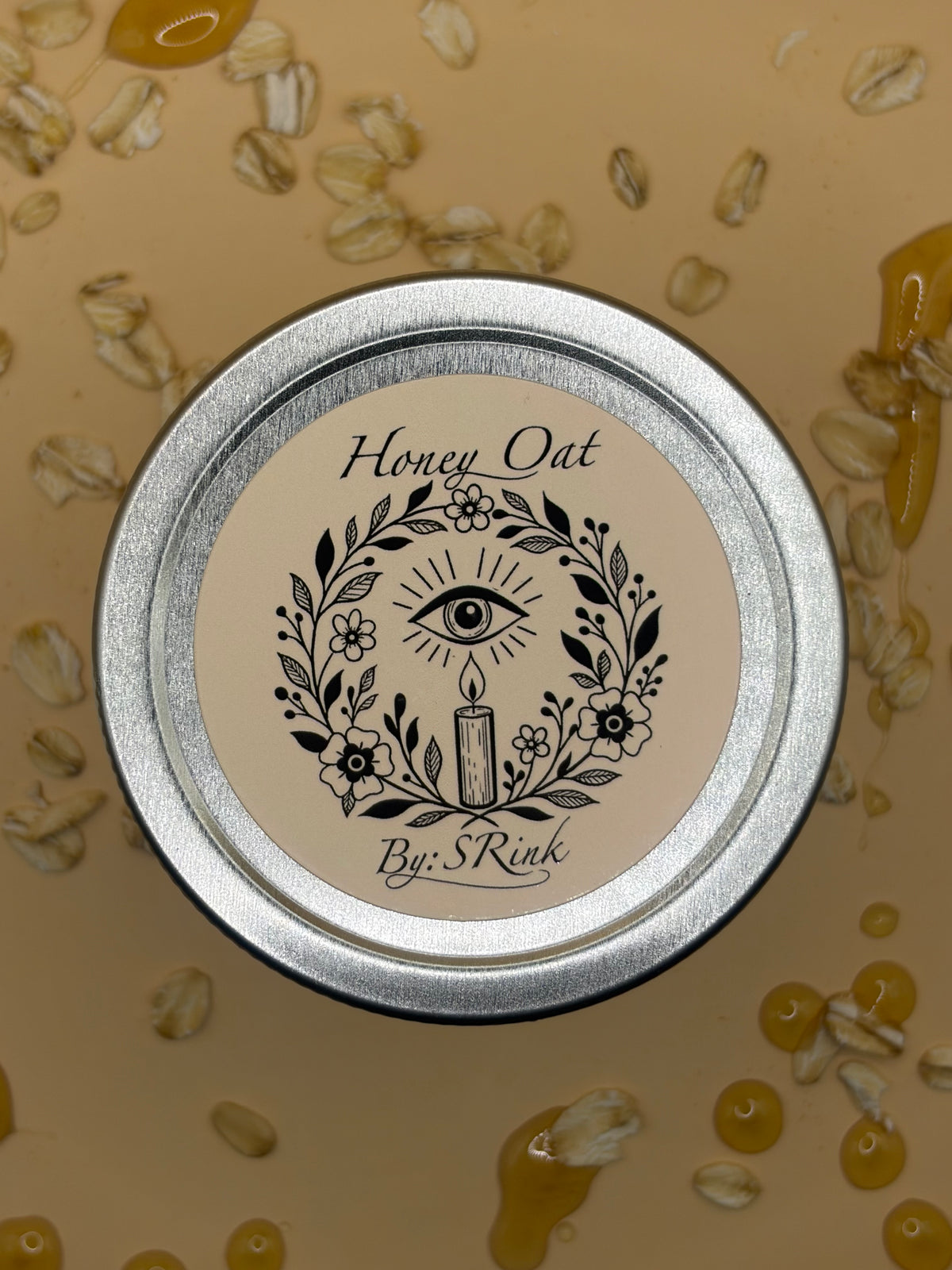 Honey Oat beeswax candle