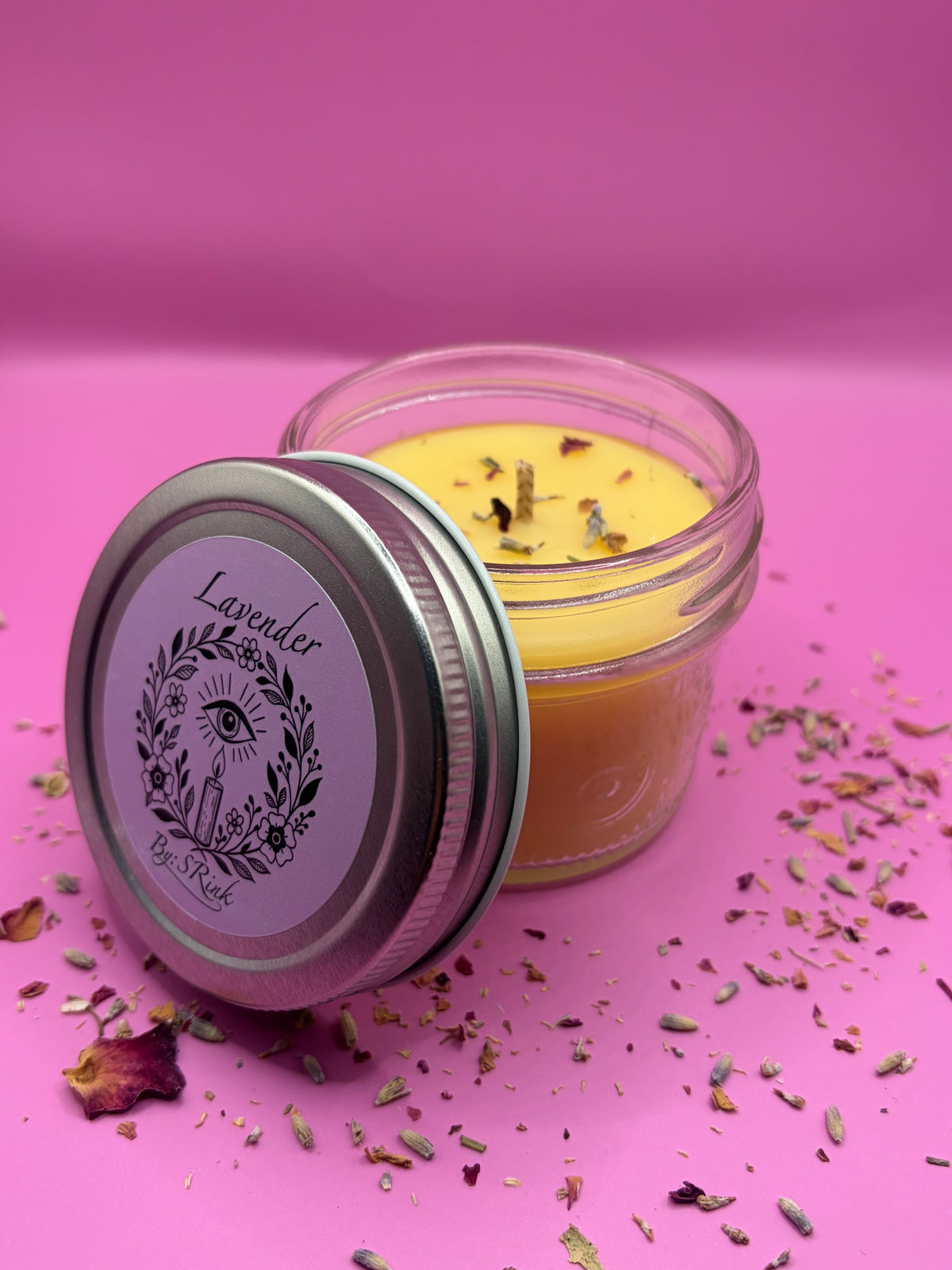 Lavender beeswax candle