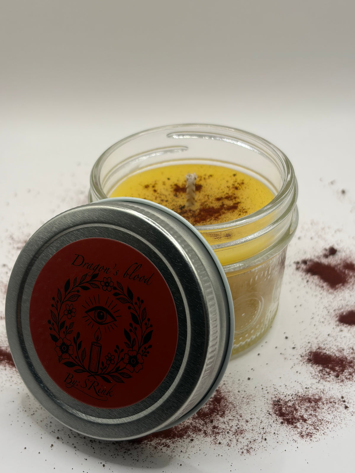 Dragon’s blood beeswax candle